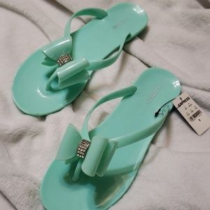 Tiffany blue/mint colored Flip flops